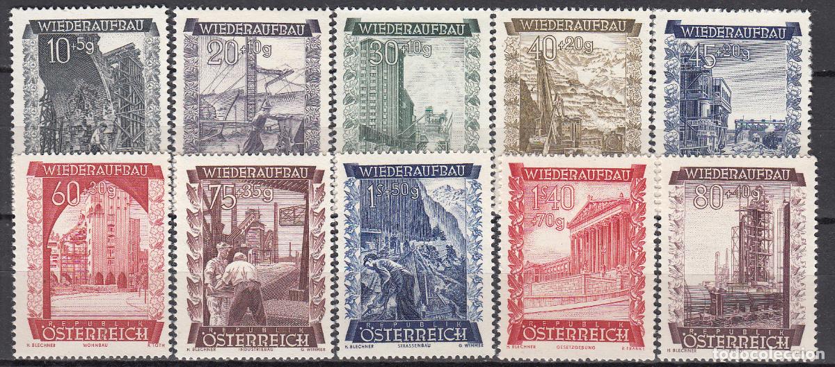 Timbres: Austria Correo 1948 Yvert 712/21 ** Mnh