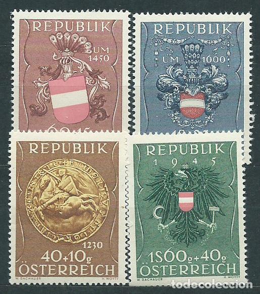 Timbres: Austria - Correo 1949 Yvert 773/76 * Mh Escudos