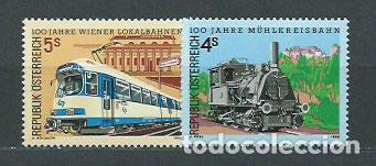 Selos: Austria - Correo 1988 Yvert 1745/6 ** Mnh Trenes