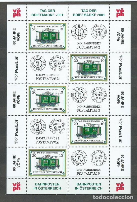 Briefmarken: Austria - Correo 2001 Yvert 2177 minipliego ** Mnh Trenes