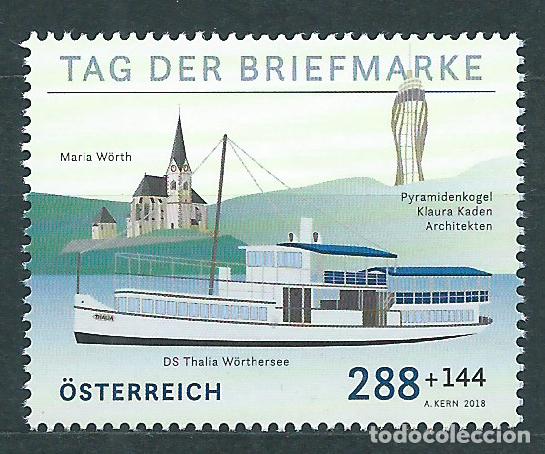 Selos: Austria Correo 2018 Yvert 3223 ** Mnh Dia del Sello. Barco