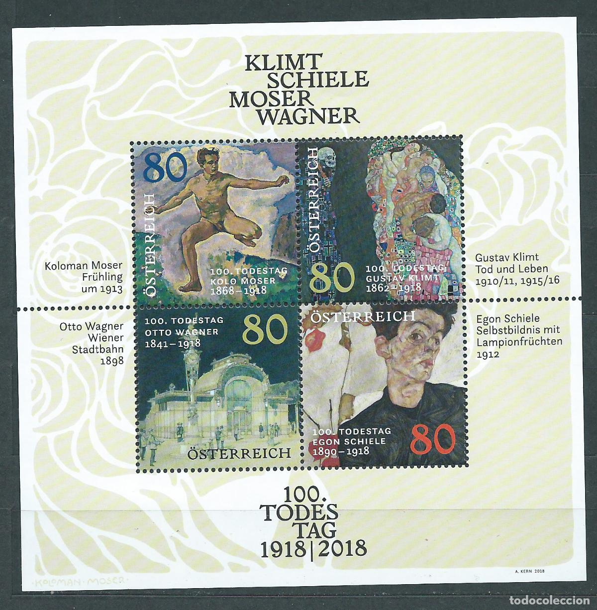 Selos: Austria Correo 2018Yvert 3251/54 ** Mnh Aniversarios de Pintores.