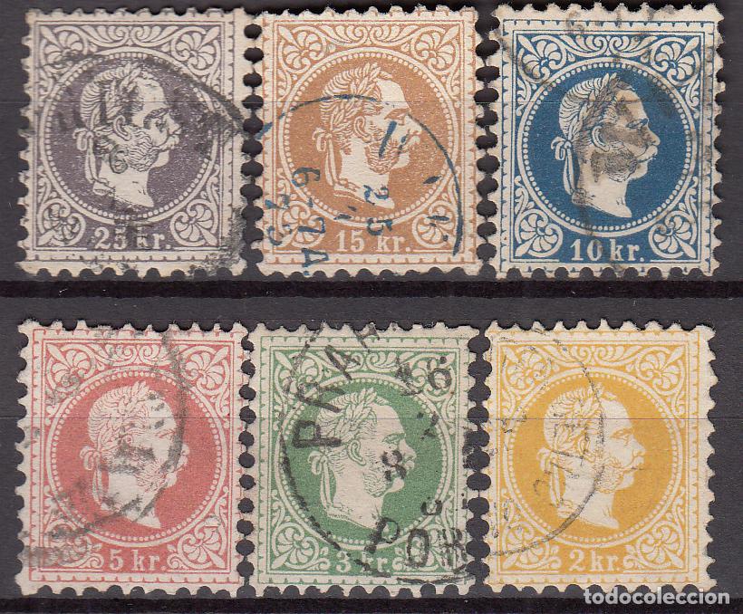 Selos: Austria - Correo 1867 Yvert 32A/37 usado