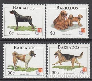 Selos: Barbados - Correo 1997 Yvert 956/9 ** Mnh Fauna perros