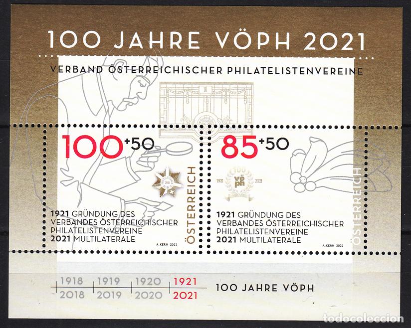 Selos: Austria Correo 2021 Yvert 3468 Hojita ** Mnh 100 Aniversario Voph