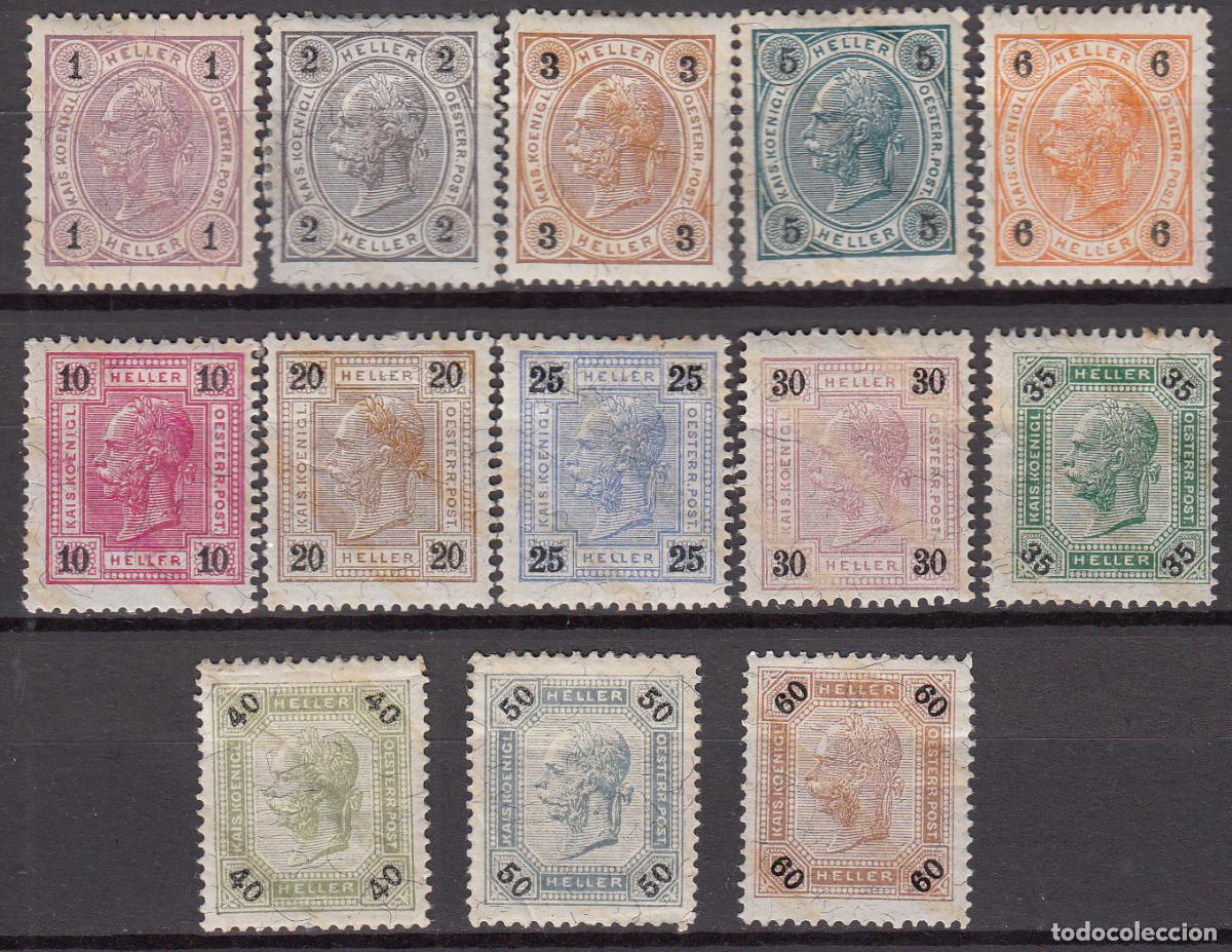 Selos: Austria Correo 1899-1902 Yvert 65/76 * Mh