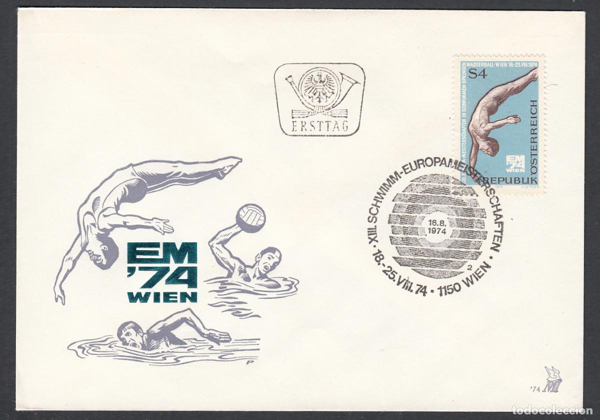 Francobolli: Austria Sobres Primer Dia FDC Yvert 1290 - Deportes 1974