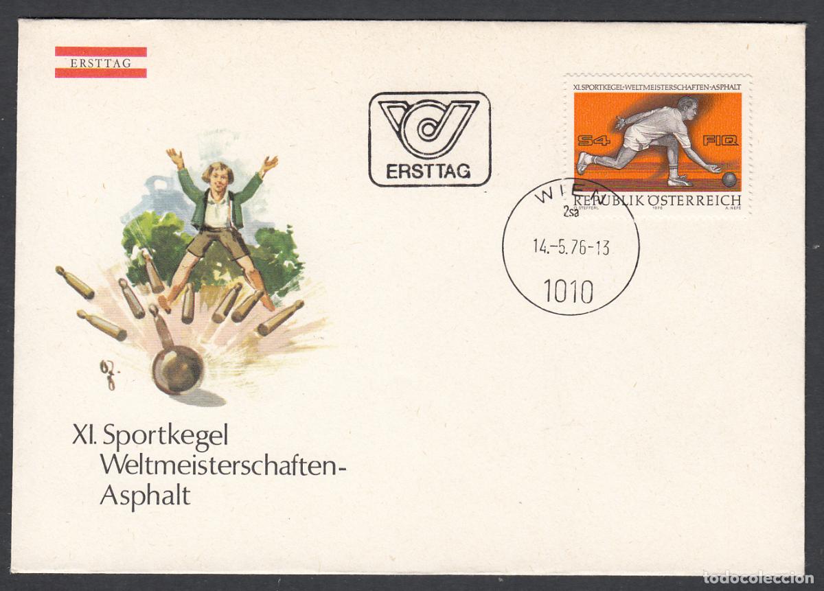 Francobolli: Austria Sobres Primer Dia FDC Yvert 1341 b - Deportes 1976