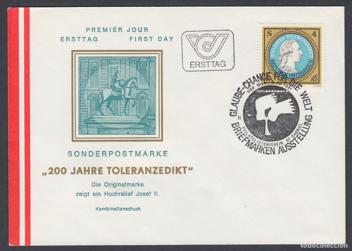 Francobolli: Austria Sobres Primer Dia FDC Yvert 1513 - Aniversarios 1981