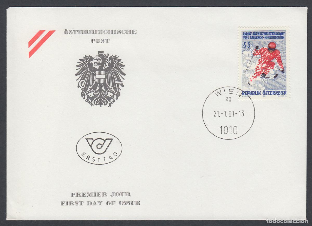 Francobolli: Austria Sobres Primer Dia FDC Yvert 1843 - Deportes 1991