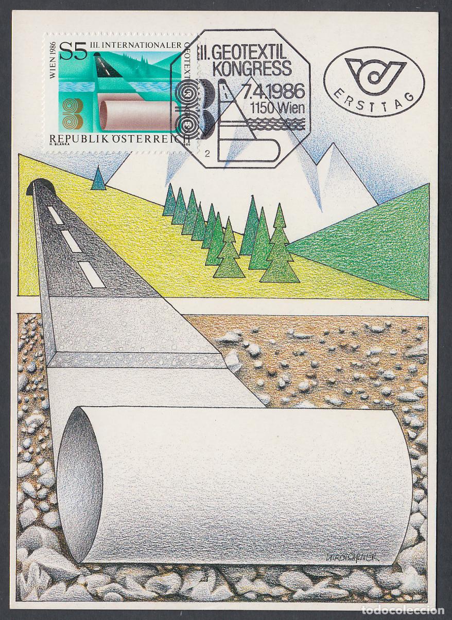 Stamps: Austria Tarjetas M&aacute;ximas Yvert 1673 - Geotextil 1986