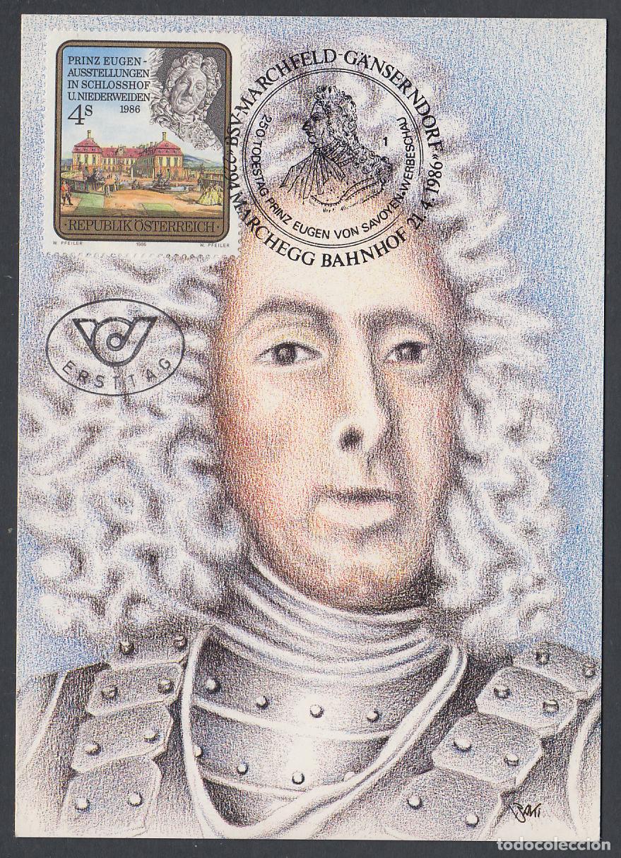 Stamps: Austria Tarjetas M&aacute;ximas Yvert 1674 - Personajes 1986