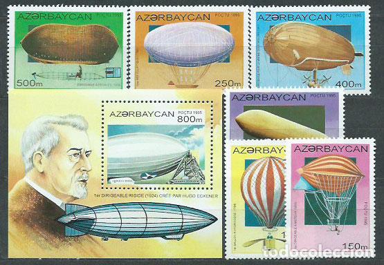 Stamps: Azerbaijan - Correo Yvert 224/9+Hb 16 ** Mnh Zeppelin