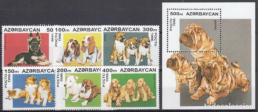 Stamps: Azerbaijan - Correo Yvert 261/66+ Hoja 20 ** Mnh Fauna - Perros