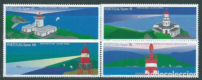 Stamps: Azores - Correo Yvert 447/50 ** Mnh Faros