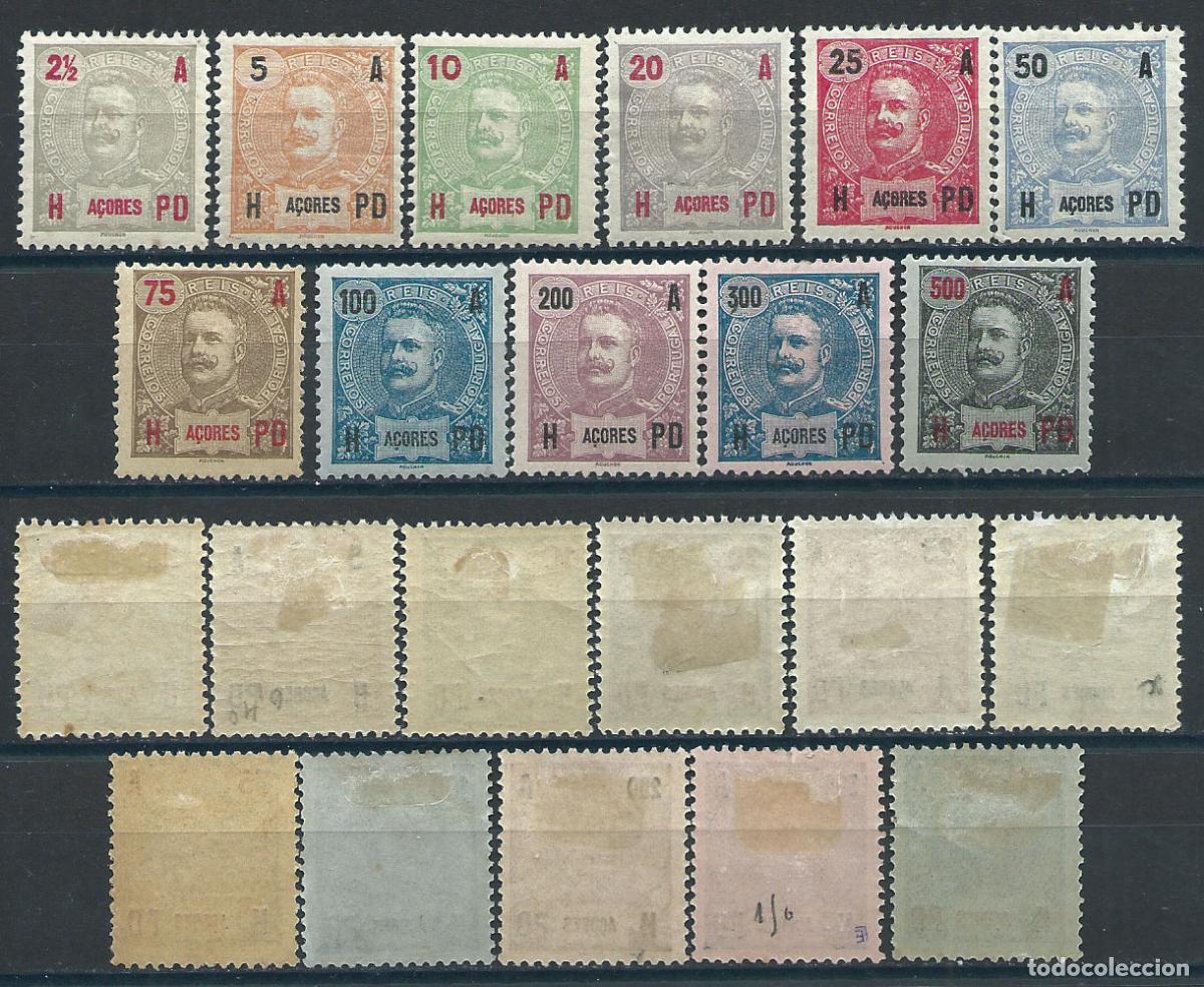 Stamps: Azores Correo Yvert 98/108 * Mh Efigie de Carlos I