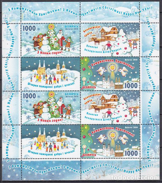 Selos: Bielorusia - Correo 2010 Yvert 722/23 ** Mnh Mini Hojita Navidad