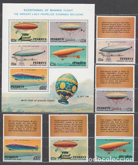 Selos: Penrhyn - Correo Yvert 260/4+H.48 ** Mnh