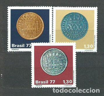 Selos: Brasil - Correo 1977 Yvert 1276/8 ** Mnh Numismatica