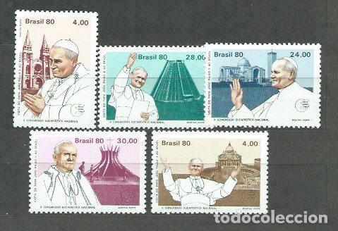 Selos: Brasil - Correo 1980 Yvert 1427/31 ** Mnh Personajes. Papa Juan Pablo II