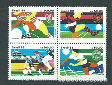 Briefmarken: Brasil - Correo 1988 Yvert 1884/7 ** Mnh Deportes. F&uacute;tbol