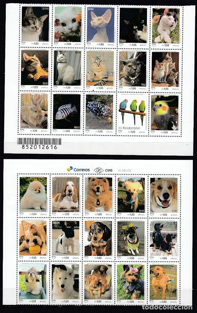 Briefmarken: Brasil Correo 2018 Yvert 3687/3716 cortados y con taladro ** Mnh Upaep Animales