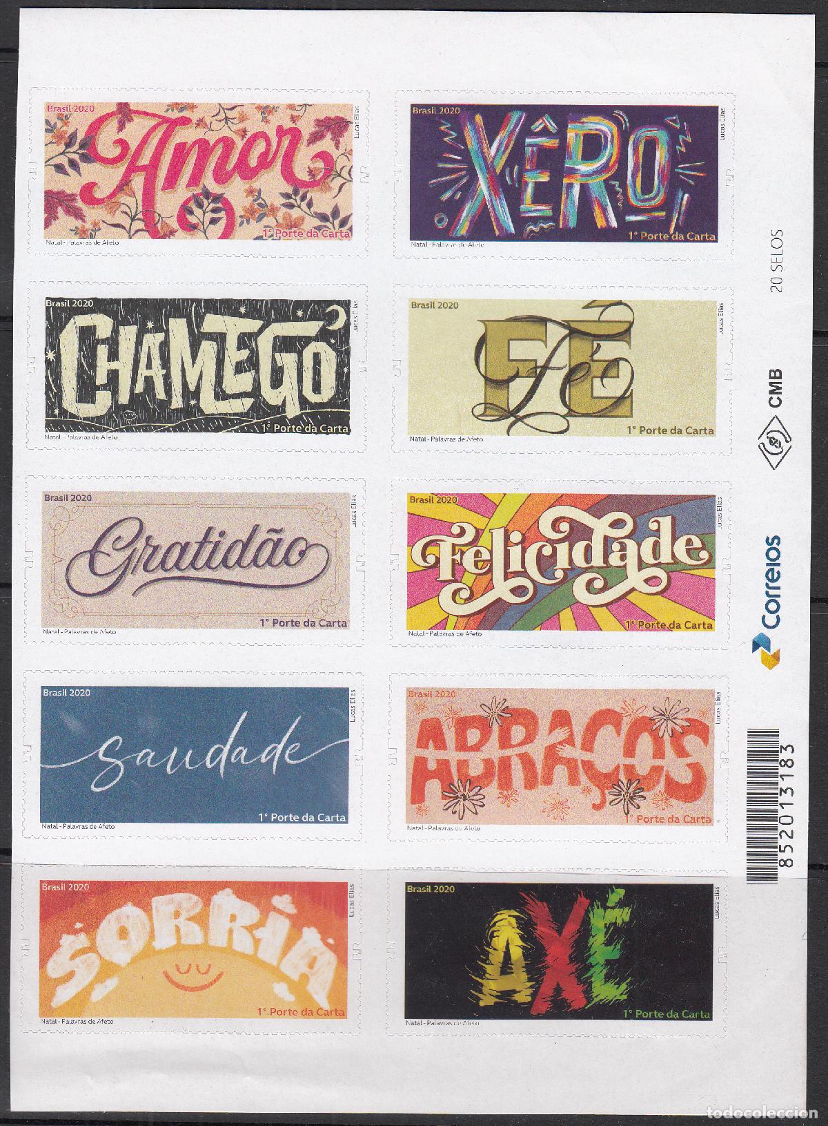 Briefmarken: Brasil Correo 2020 Yvert 3855/64 ** Mnh Navidad - Palabras de afecto
