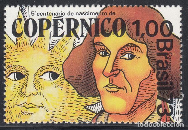 Stamps: Brasil - Hojas 1973 Yvert 32 ** Mnh Hoja recortada Astro Copernico