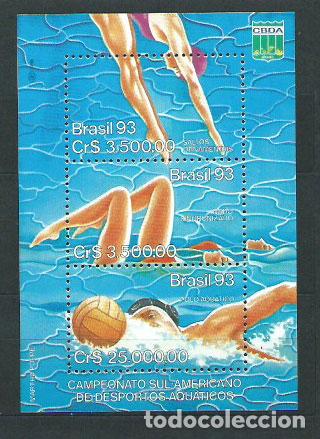 Selos: Brasil - Hojas 1993 Yvert 91 ** Mnh Deportes. Nataci&oacute;n
