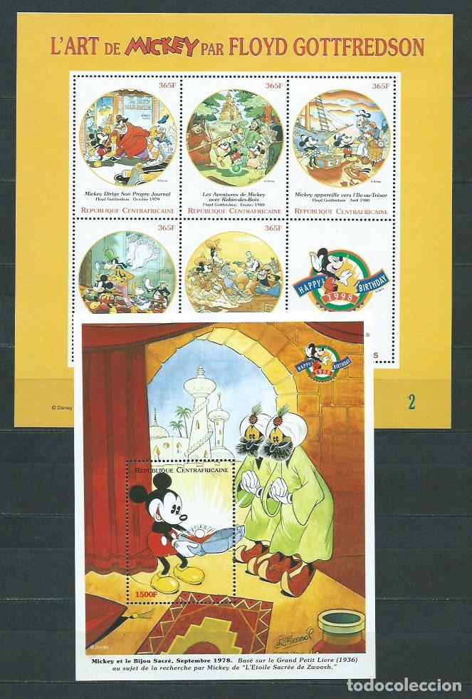 Selos: Centroafrica - Correo Yvert 1474/8+H.156 ** Mnh Walt Disney