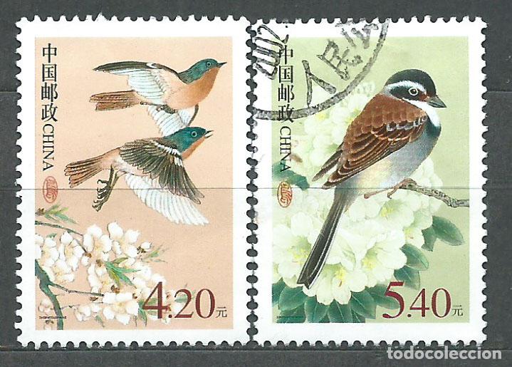 Selos: China Correo 2002 Yvert 3983/84 usado Fauna - Aves
