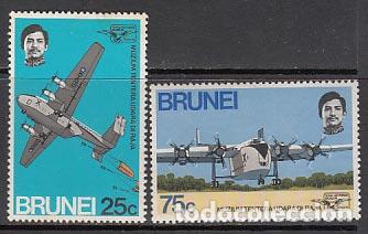 Selos: Brunei - Correo Yvert 180/1 (*) Mng Aviones
