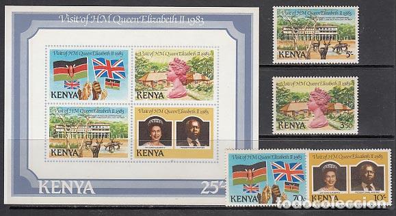 Selos: Kenya - Correo Yvert 275/8+Hb 20 ** Mnh Visita de Isabell II