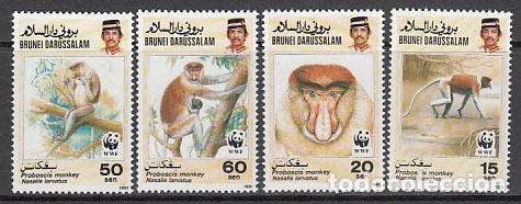 Selos: Brunei - Correo Yvert 431/4 ** Mnh Fauna