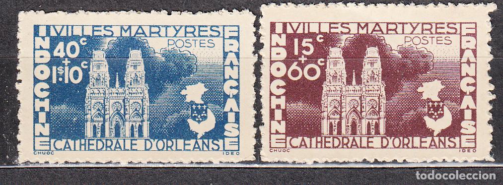 Selos: Indochina - Correo Yvert 292/93 (*) Mng Ciudades Francesas Martires