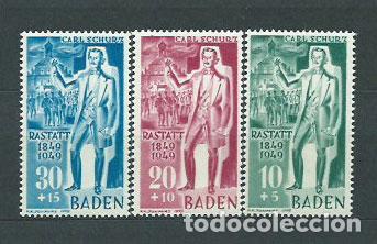 Selos: Baden - Correo Yvert 53/5 * Mh