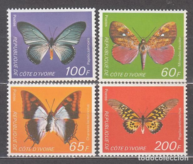 Selos: Costa de Marfil - Correo Yvert 469/72 ** Mnh Fauna mariposas