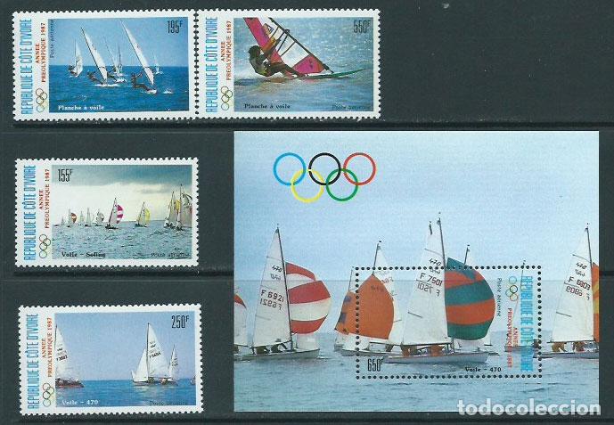 Sellos: Costa de Marfil - Aereo Yvert 113/6+H.29 ** Mnh Olimpiadas de Seul