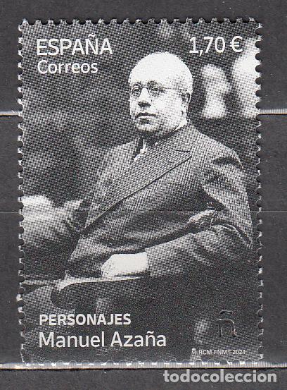 Sellos: Espa&ntilde;a II Centenario Correo 2024 Edifil 5721 ** Mnh Manuel Aza&ntilde;a