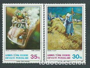 Sellos: Chipre Turco - Correo Yvert 112/3 ** Mnh Pinturas