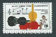 Sellos: Chipre Turco - Correo Yvert 140 ** Mnh M&uacute;sica