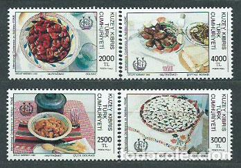 Sellos: Chipre Turco - Correo Yvert 320/3 ** Mnh Gastaronom&iacute;a