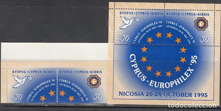 Francobolli: Chipre - Correo 1995 Yvert 865/6+H.17 ** Mnh Exposici&oacute;n filatelica