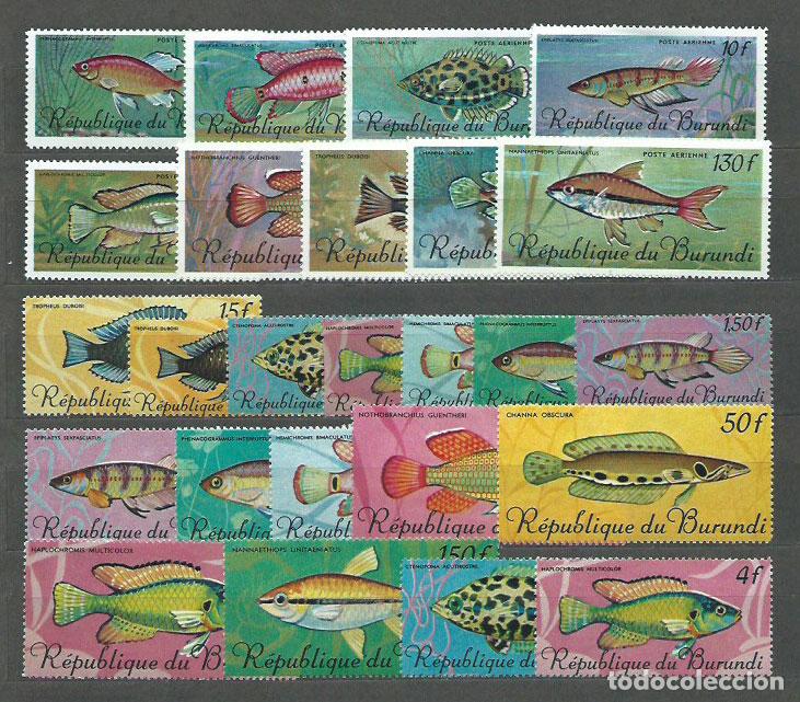 Sellos: Burundi - Correo Yvert 217/32+A.62/70 ** Mnh Fauna peces