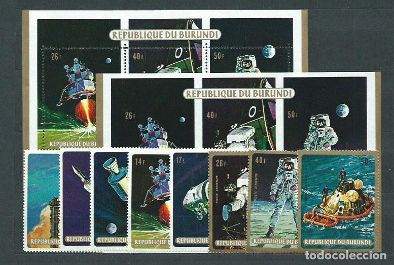 Sellos: Burundi - Correo Yvert 337/41+Av 114/16+H.33 dentado y sin dentar ** Astro Mnh