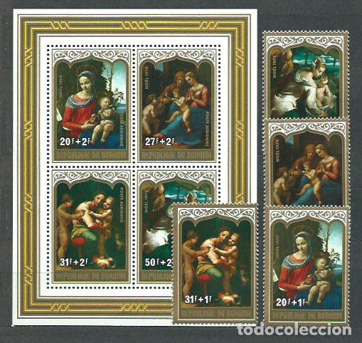 Sellos: Burundi - Correo Yvert 824/27+H.109 ** Mnh Navidad