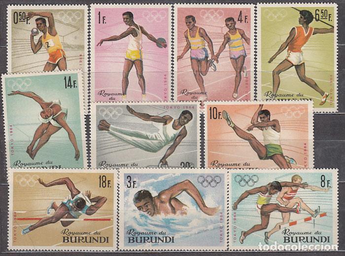 Briefmarken: Burundi - Correo Yvert 102/11 * Mh Olimpiadas de Tokyo