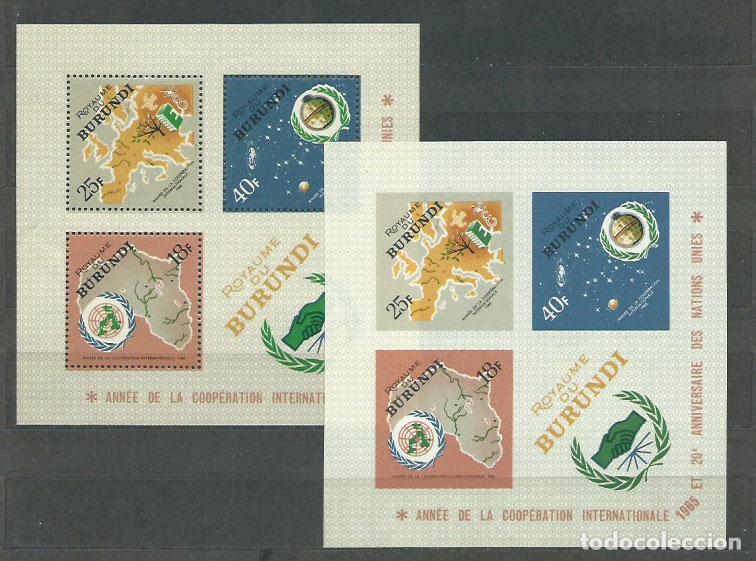 Briefmarken: Burundi - Hojas Yvert 9 dentado y sin dentar ** Mnh