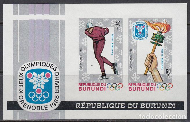 Briefmarken: Burundi - Hojas Yvert 23 sin dentar ** Mnh Olimpiadas de Grenoble