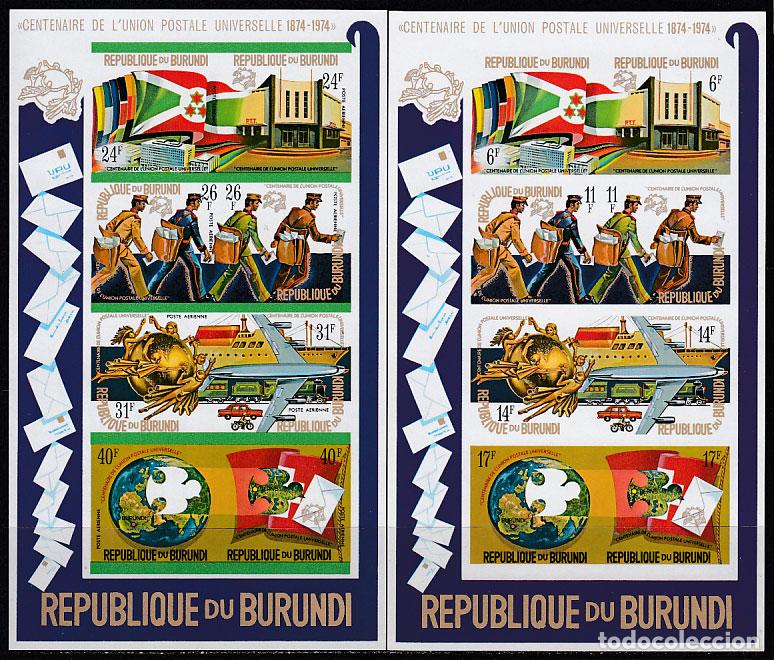 Briefmarken: Burundi - Hojas Yvert 77/78 sin dentar ** Mnh Centenario UPU